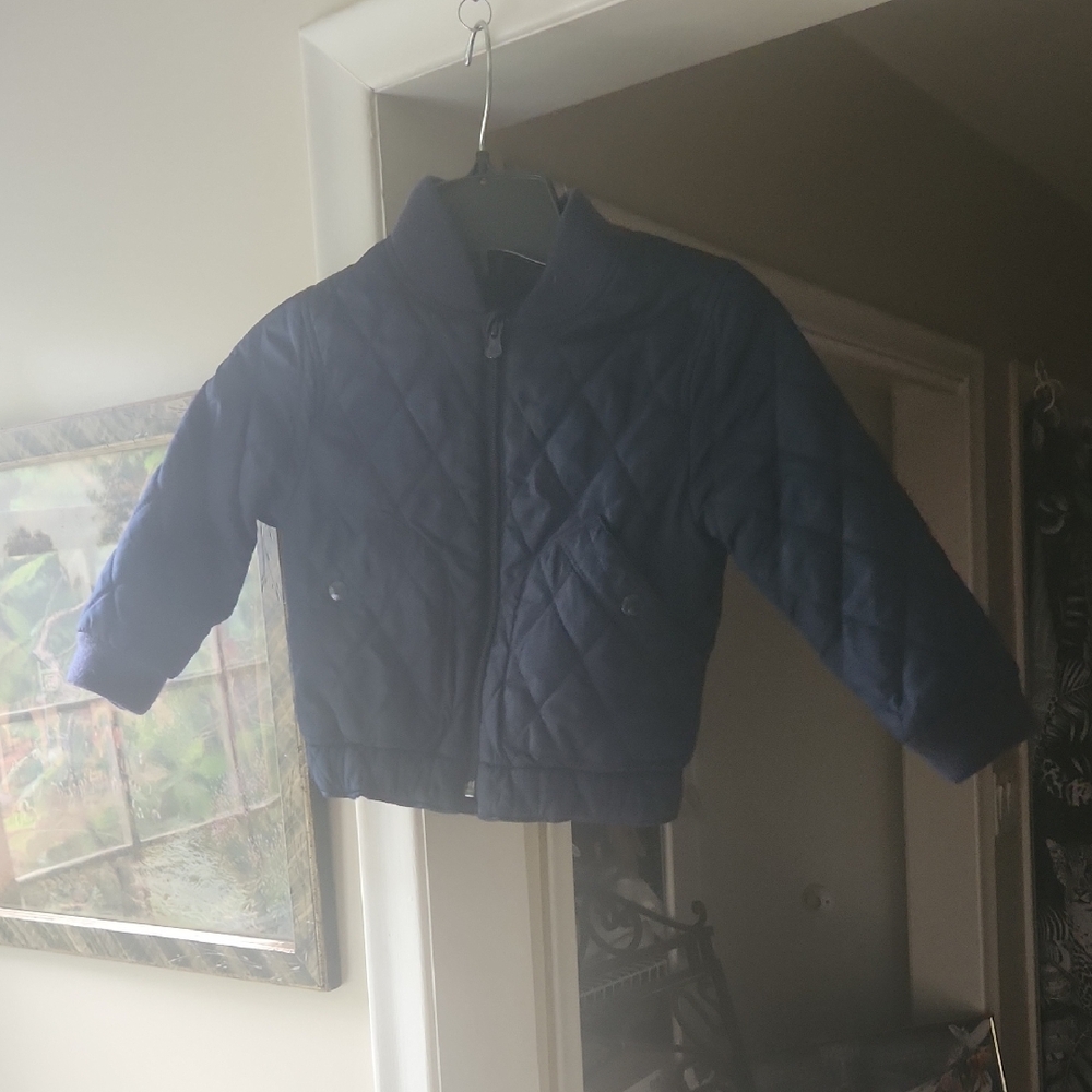 M9  Quilted Puffer Jacket Fleece lining Baby Gap Kids Dark Blue Sz 3